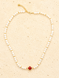 Crystal and bead necklace