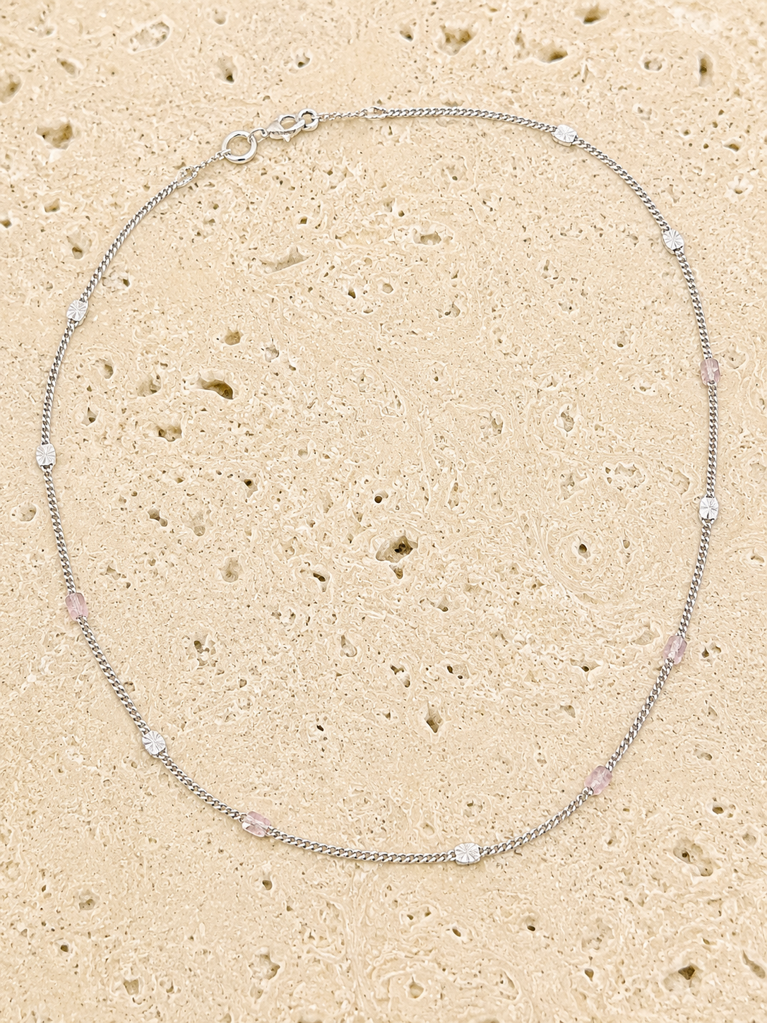 Silver eternity disc necklace