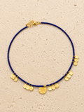 Gold beaten disc necklace