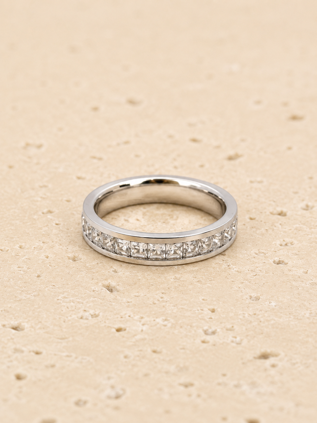 Sterling silver crystal ring