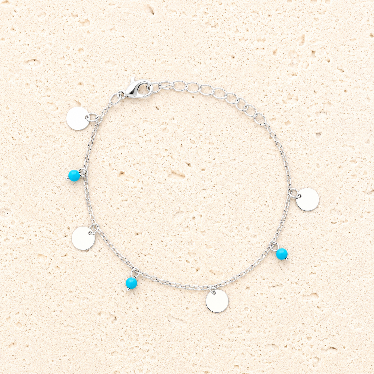 Turquoise and silver bracelet