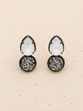 Swarovski crystal and silver leaf earrings