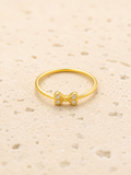 Gold crystal bow ring