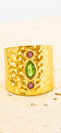 24k gold crystal ring