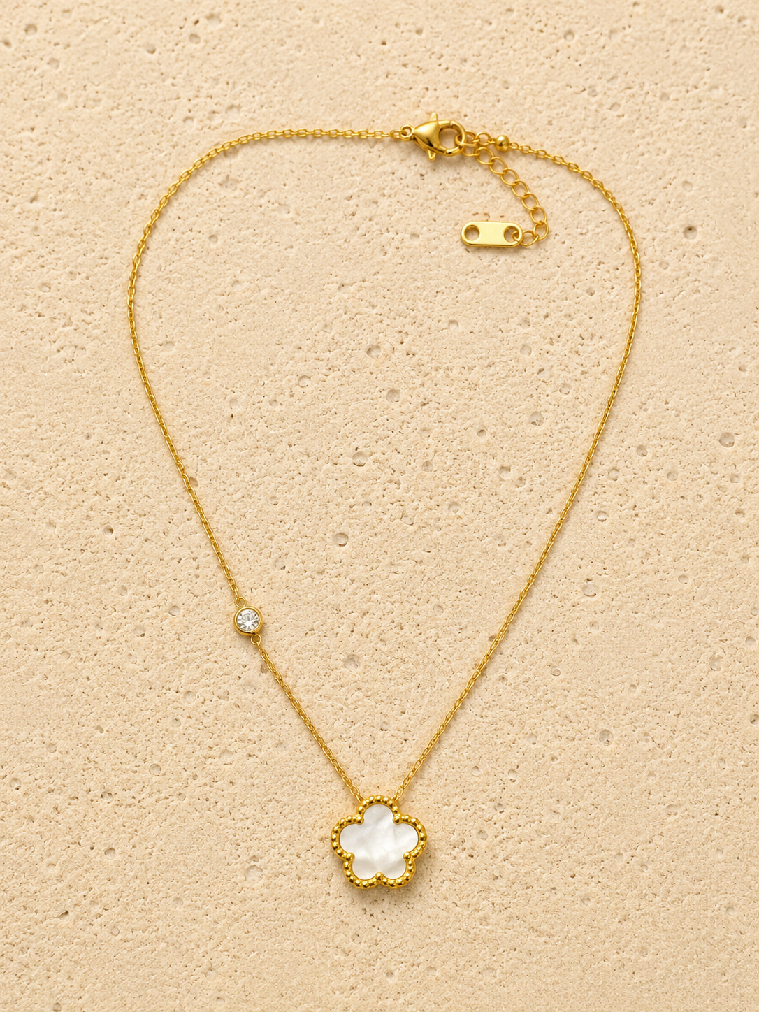 Mother of pearl and crystal necklace