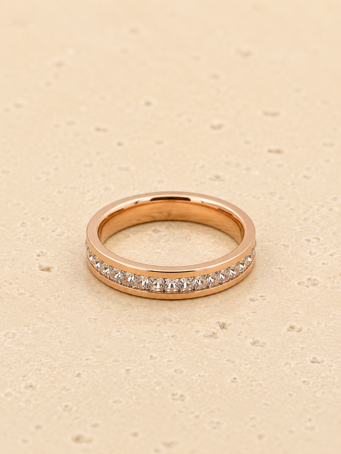Gold crystal ring