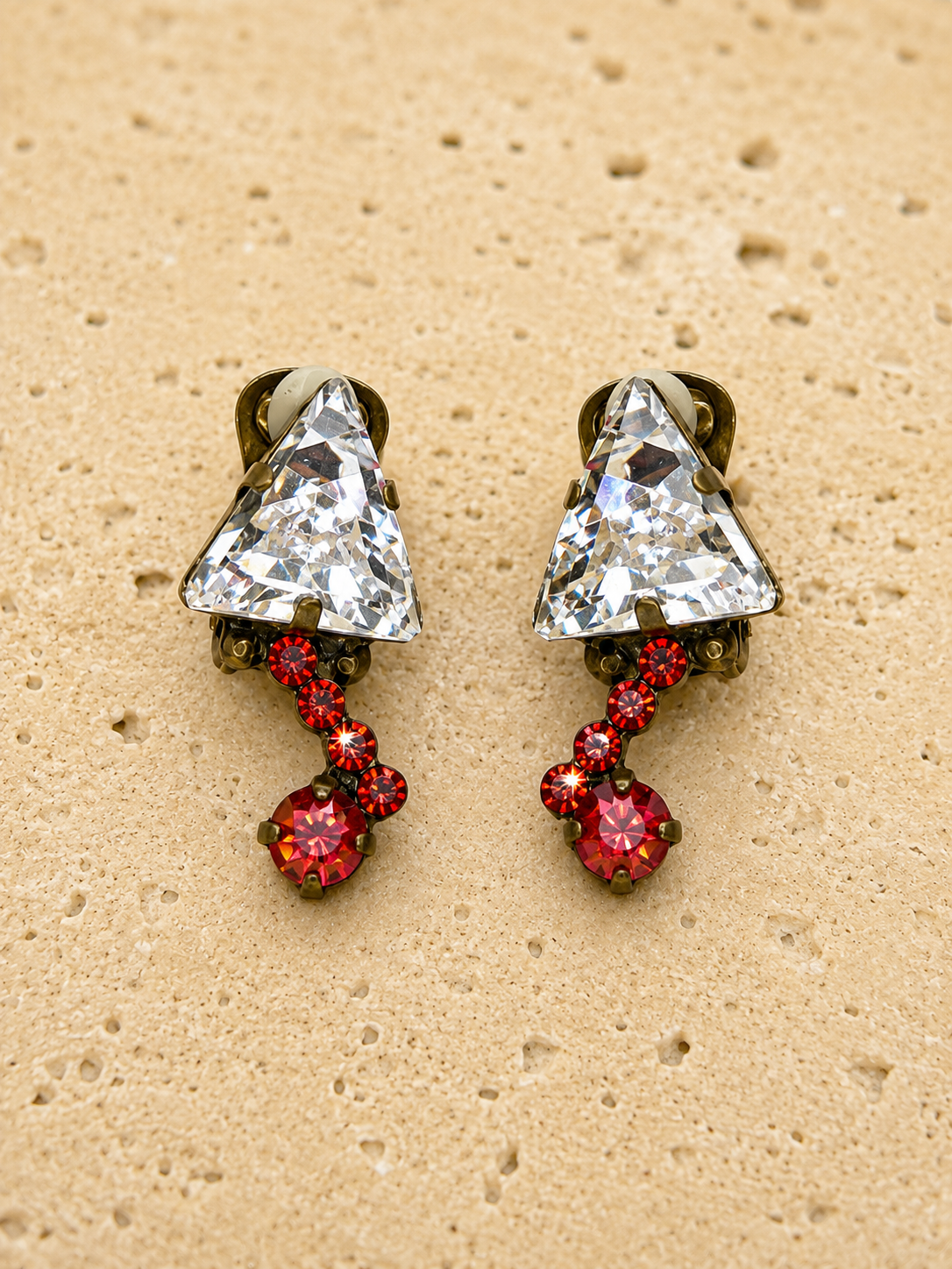 Swarovski crystal clip on earrings