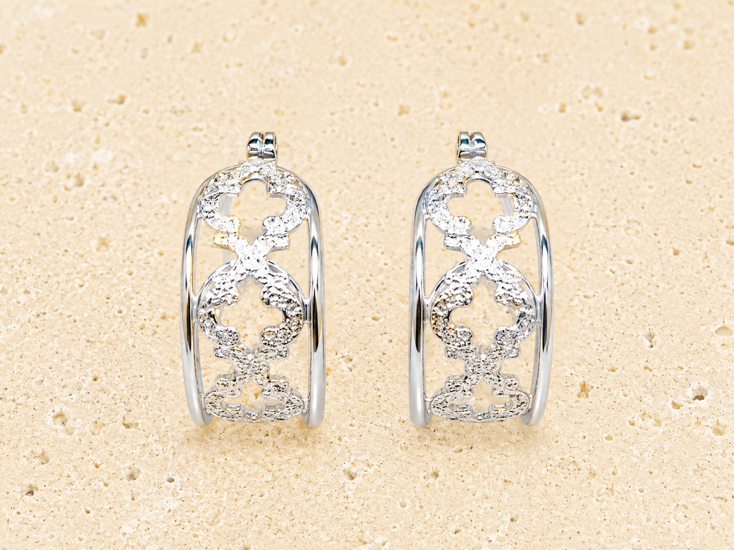 Silver filigree earrings