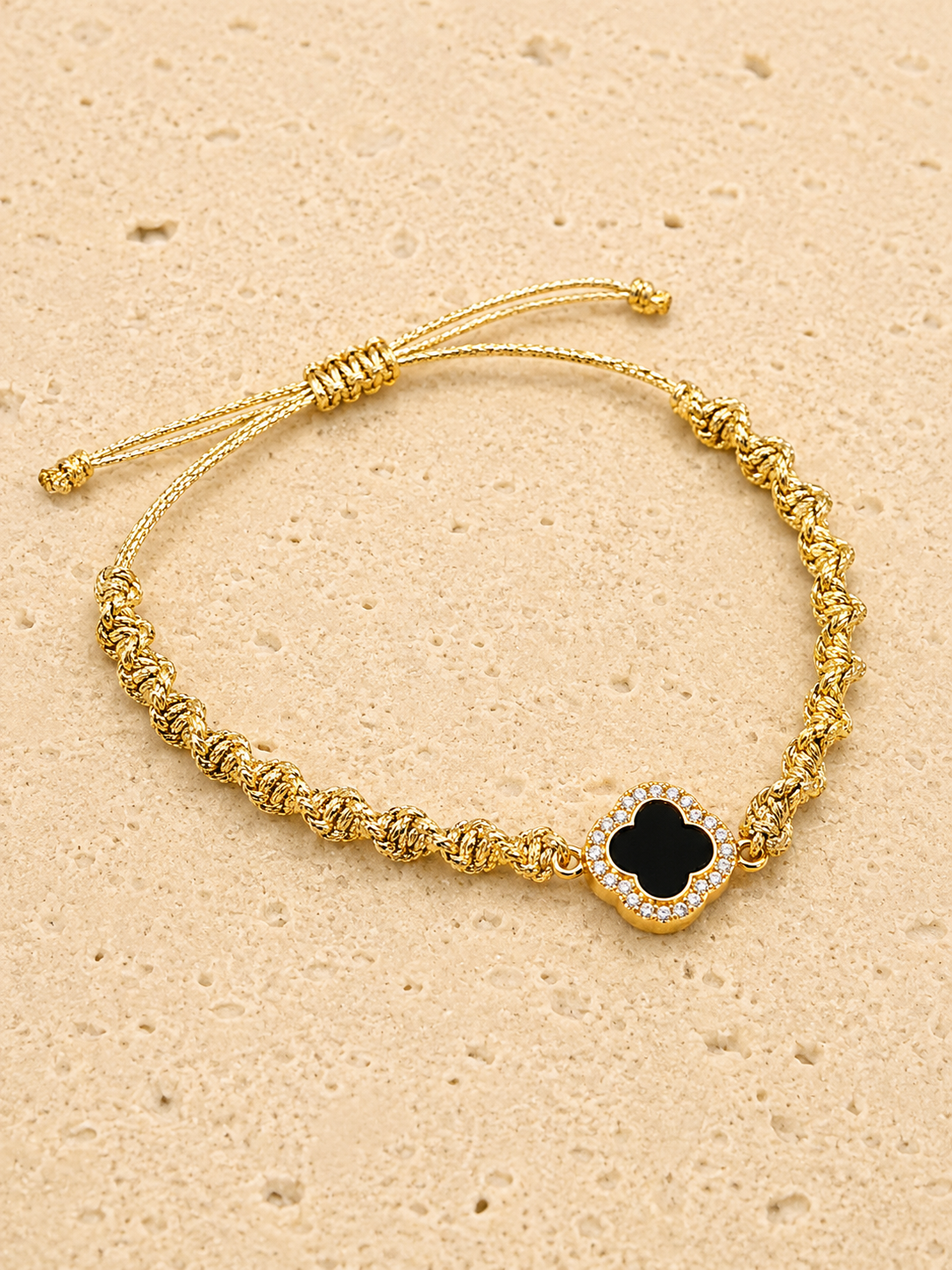 Woven adjustable semi precious stone bracelets