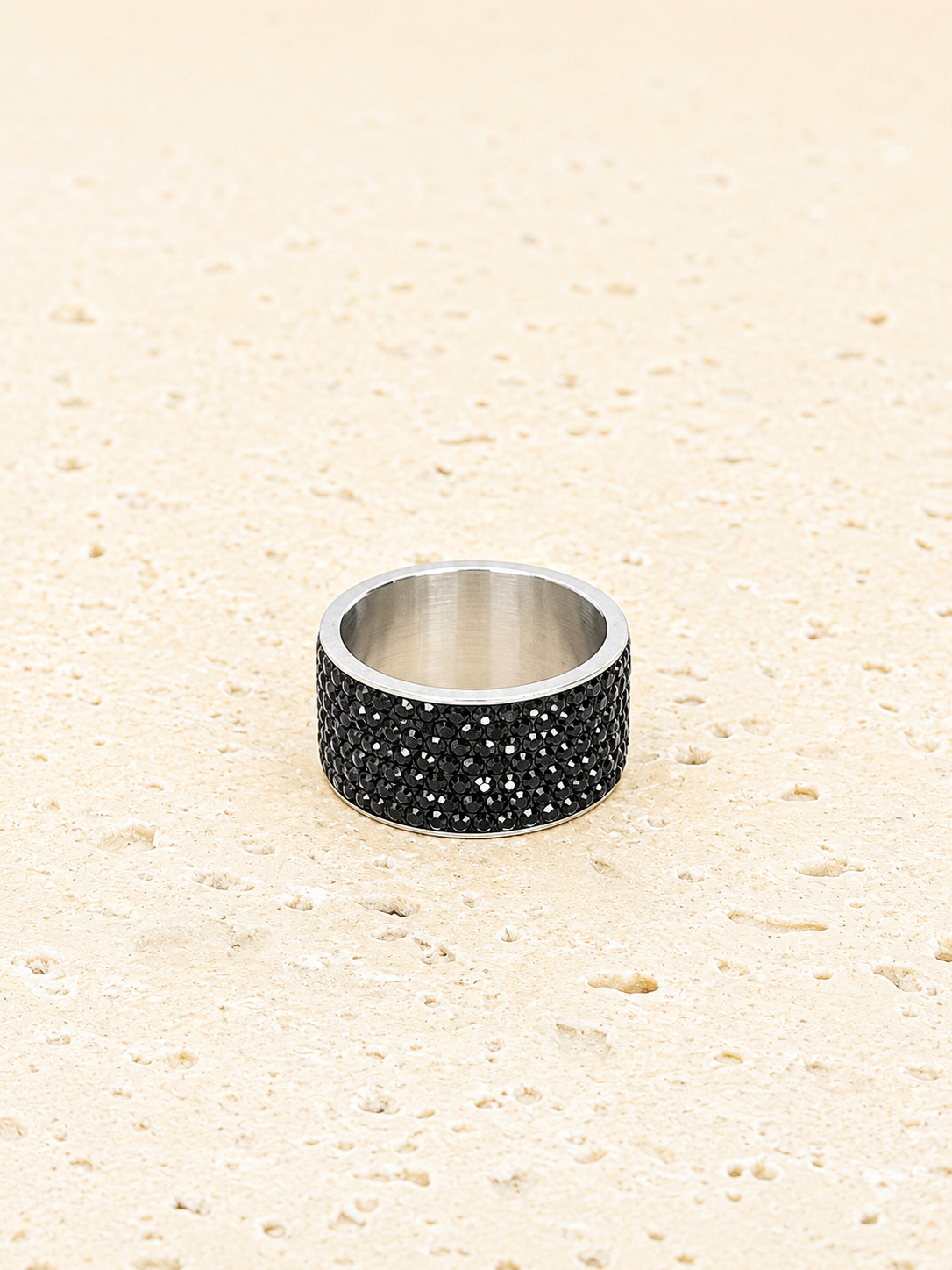 Black crystal ring