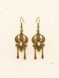 Brass Filigree Moonstone earrings