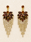 Burgundy stone and Swarovski drop earrings