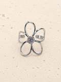 Silver flower ring