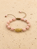 Rose quartz gold fish bracelet