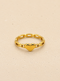 Gold heart chain link ring