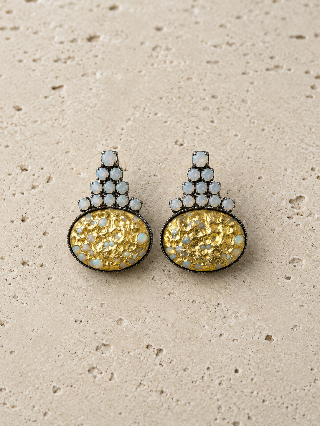 Murano glass gold leaf and Swarovski crystal earrings