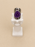 Raw cut amethyst ring