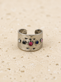 Multi coloured crystal ring