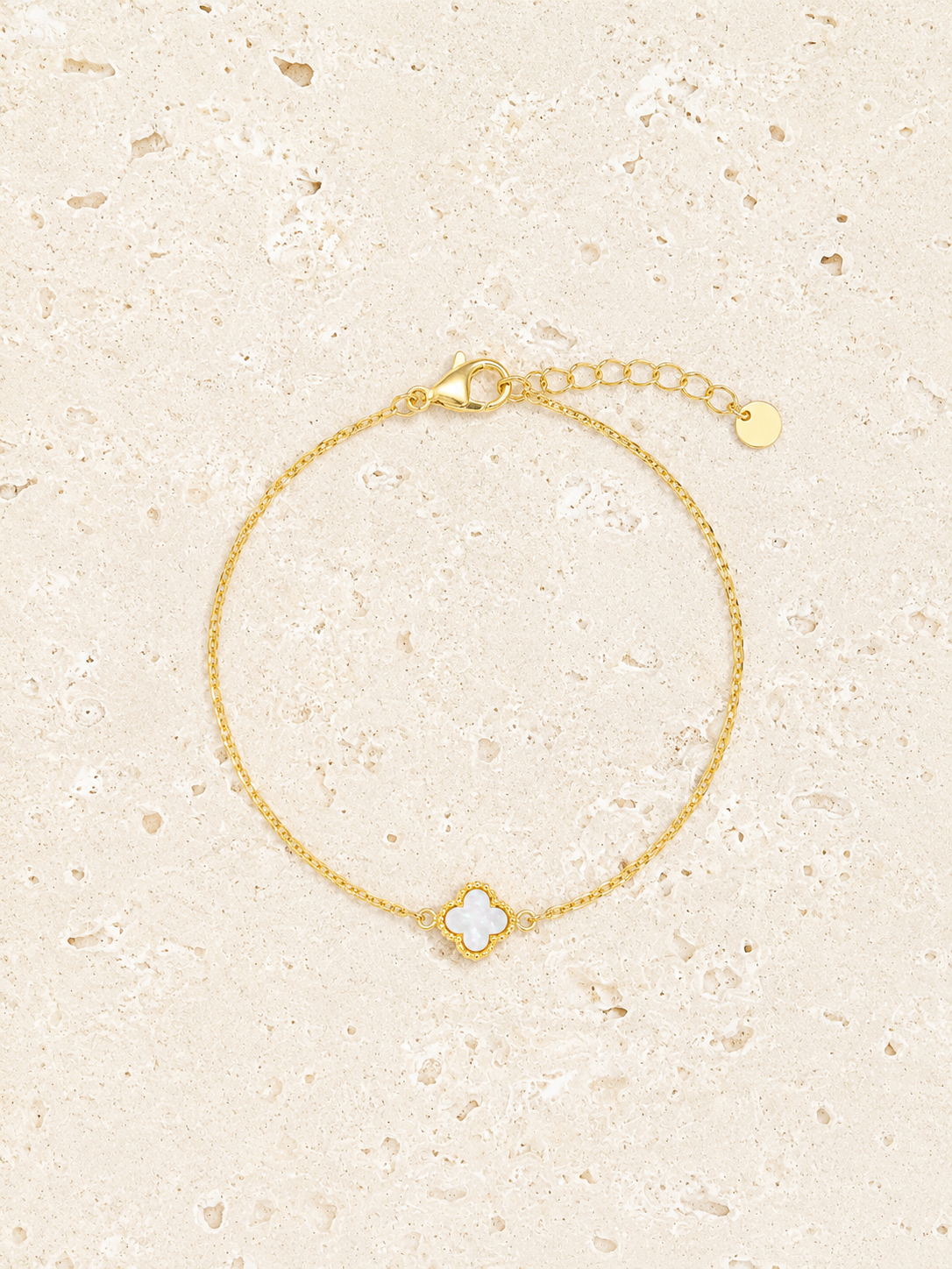 Mother of pearl 24k gold bracelet