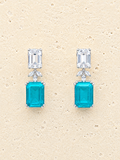 Silver and blue crystal earrings