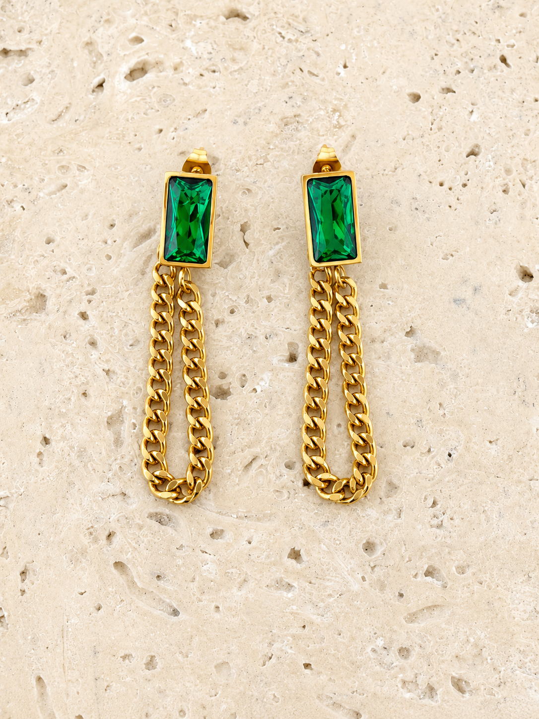 Emerald drop earrings