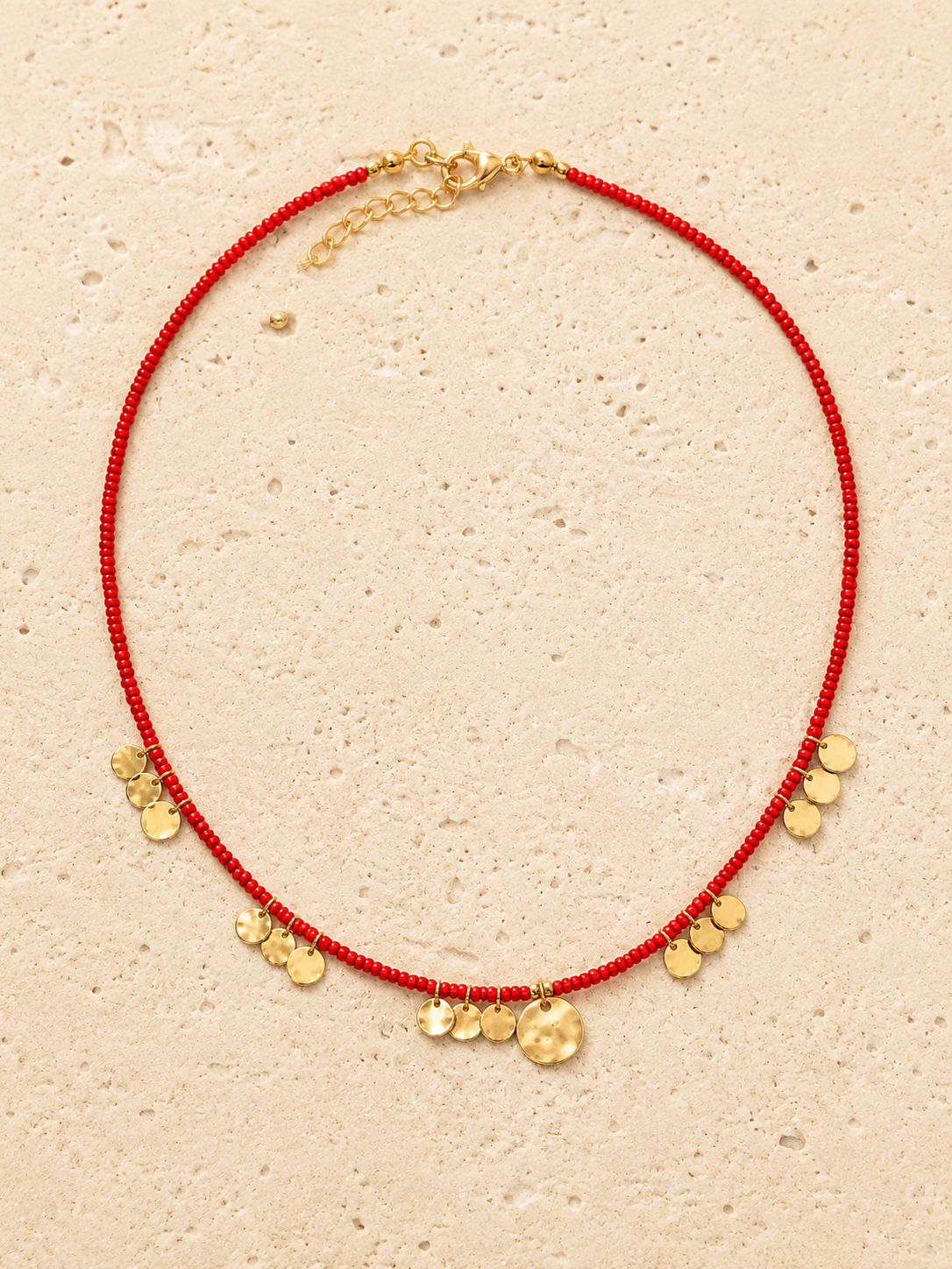24k gold plated disc necklace