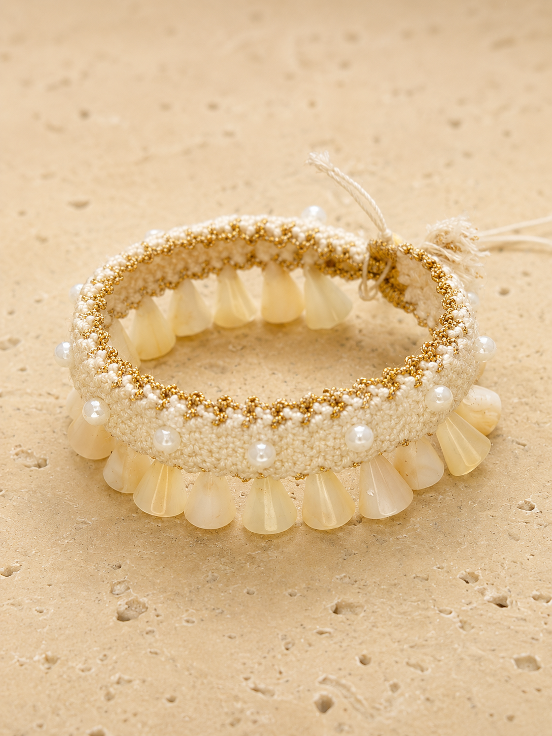 Crochet beaded bracelet