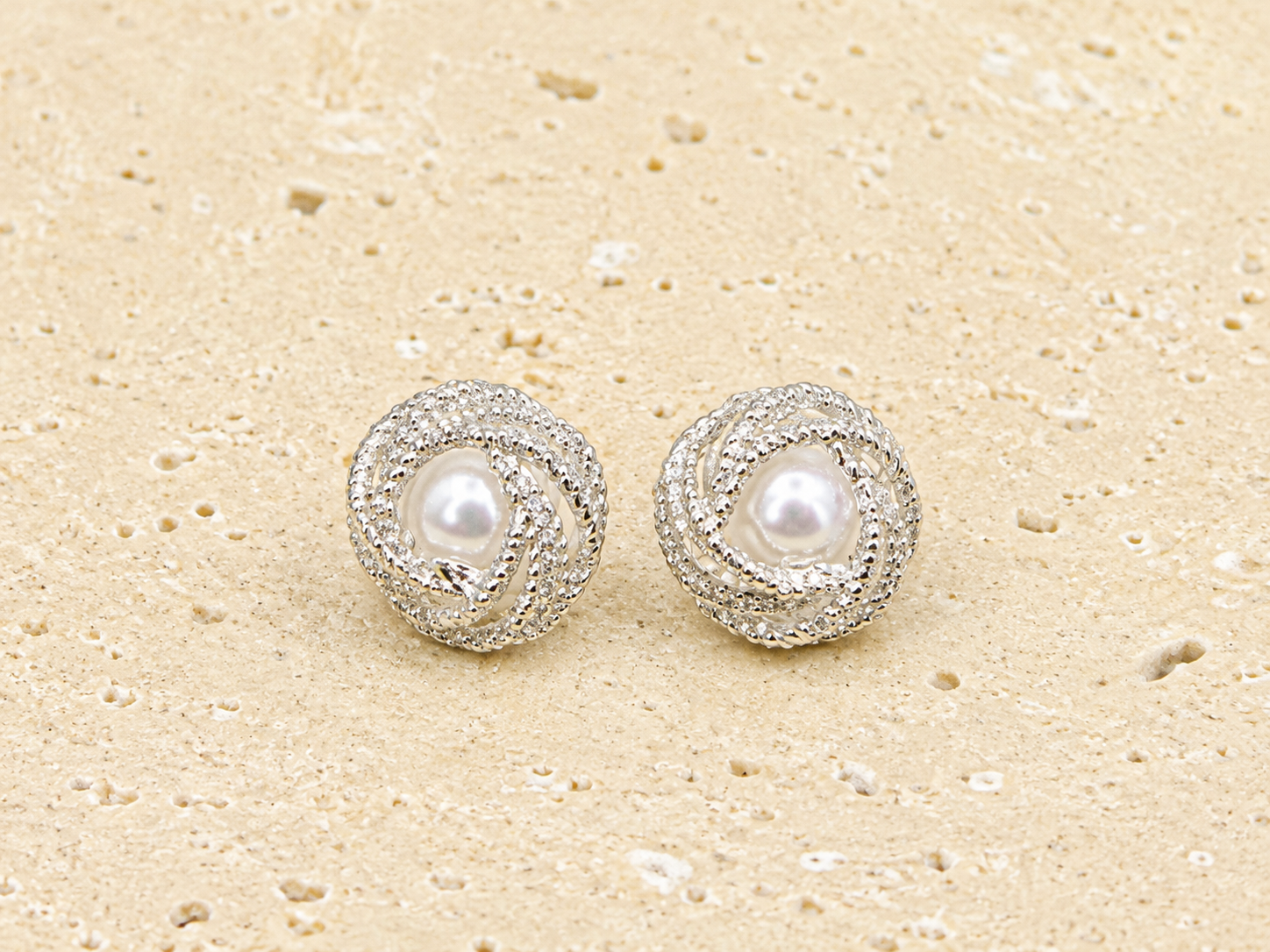 Sterling silver and pearl earrings
