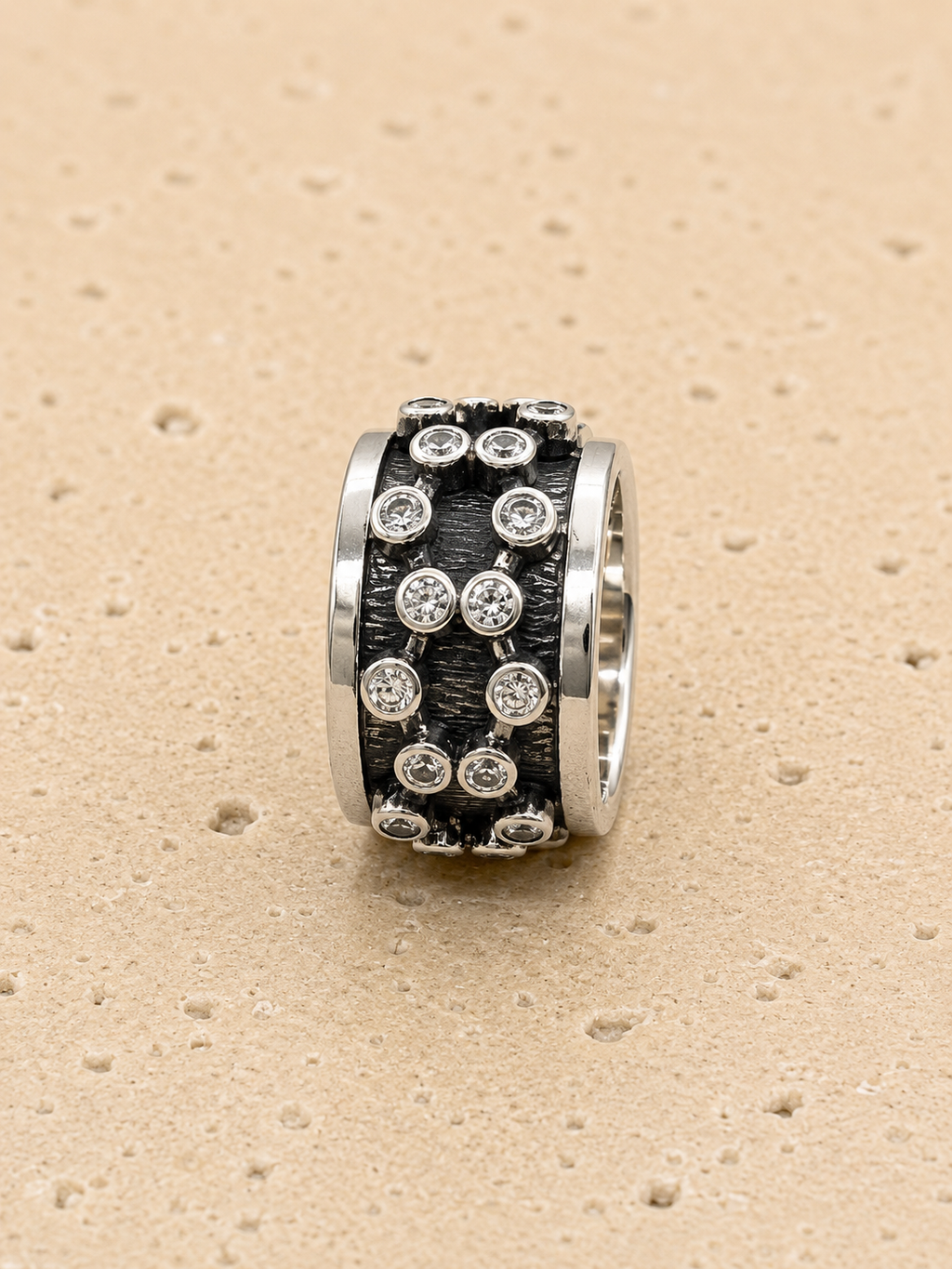 Paved diamond ring