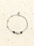 Sterling silver black crystal charm bracelet