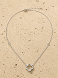 Four leaf clover crystal necklace