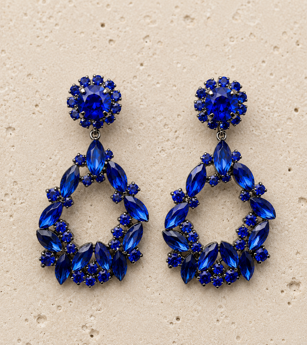 Swarovski crystal blue drop earrings