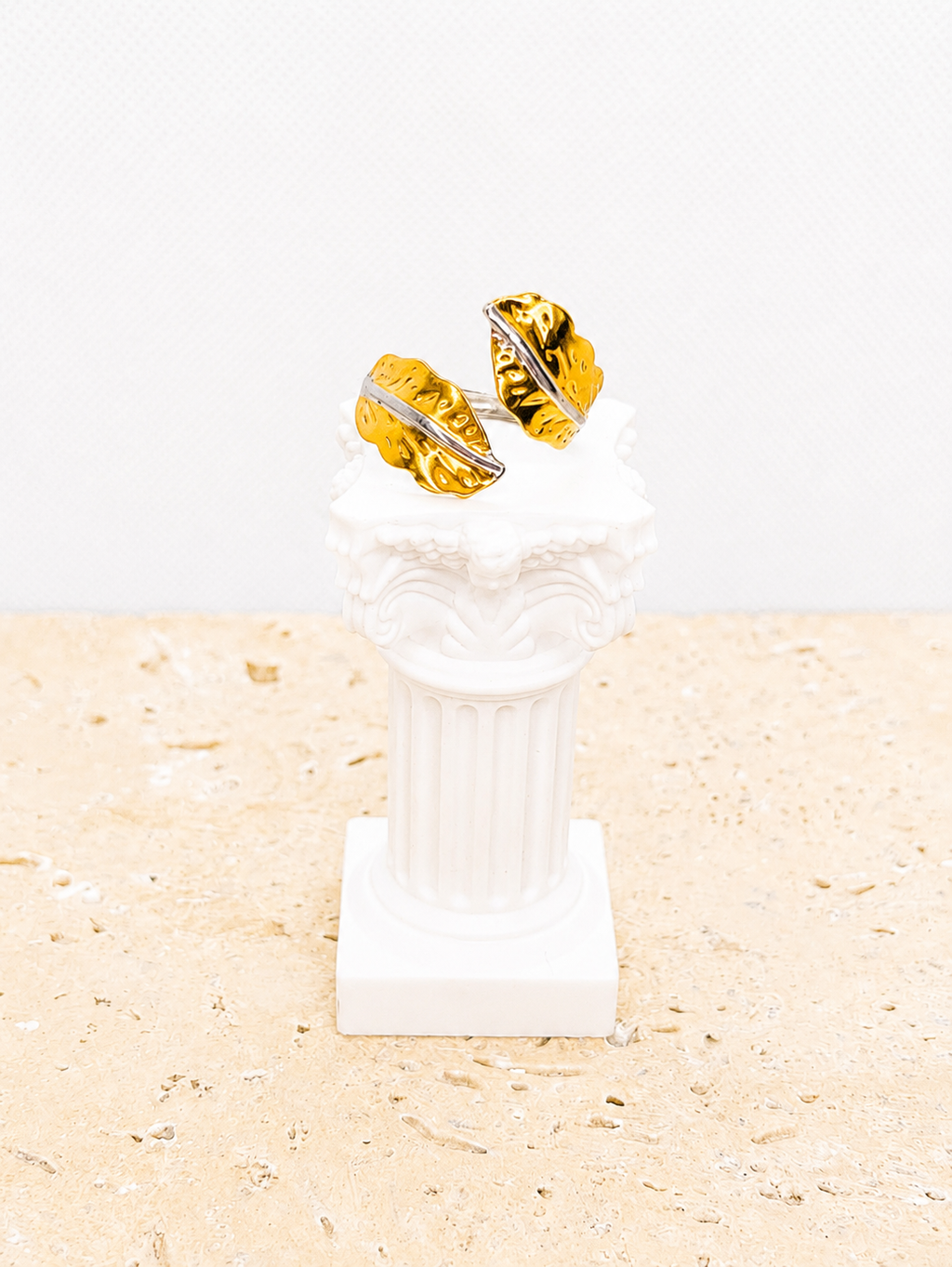 Gold leaf adjustable ring