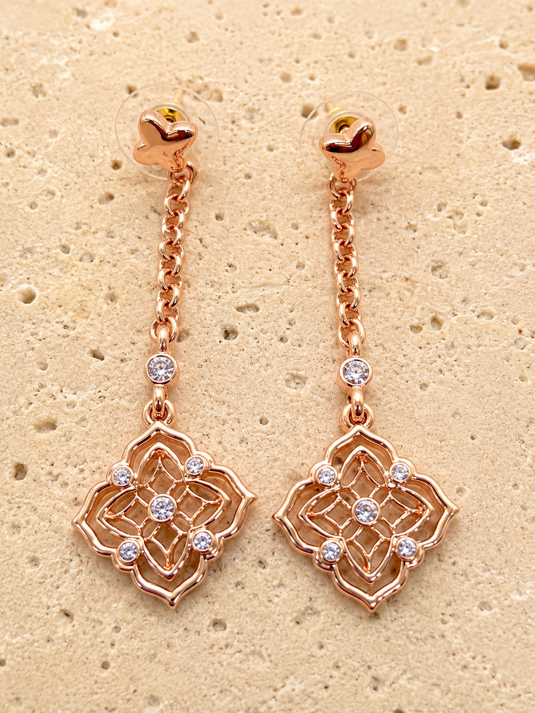 Rose gold crystal earrings