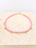 24k gold and Pink Quartz necklace
