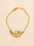 Light brass crystal bracelet