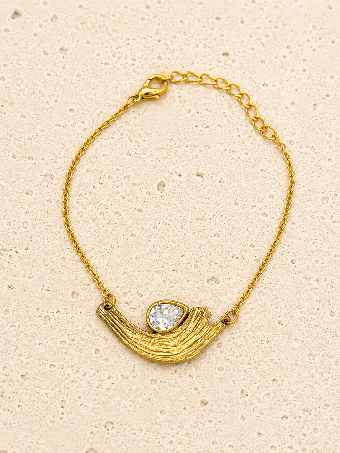 Light brass crystal bracelet