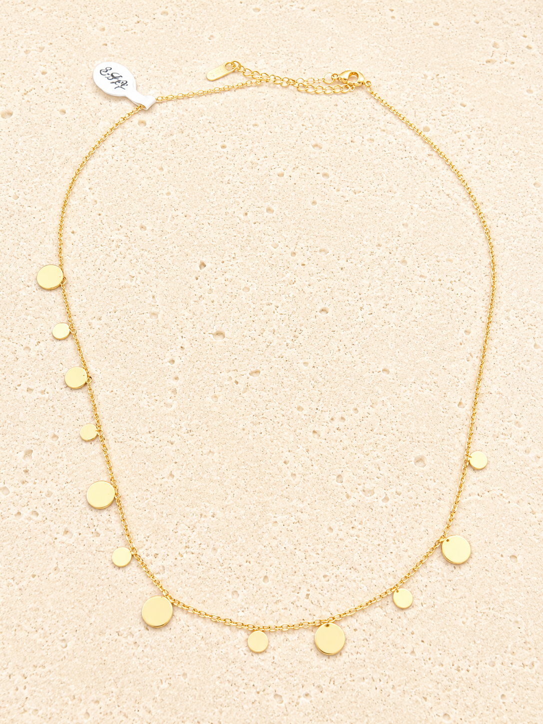 Gold disc necklace
