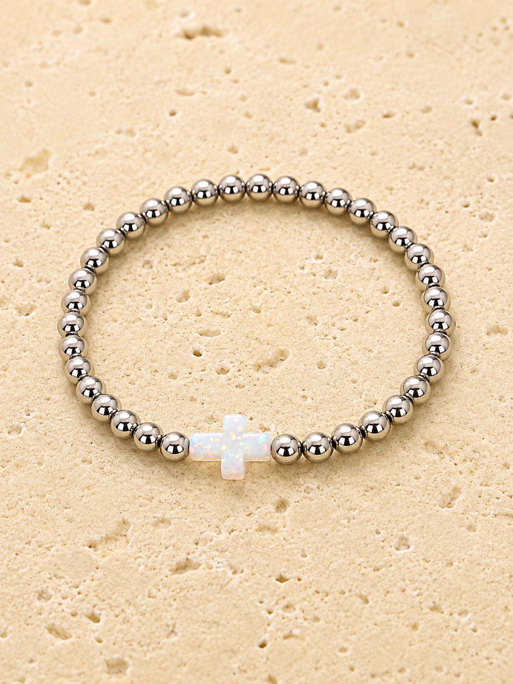 Opalite and silver bracelet