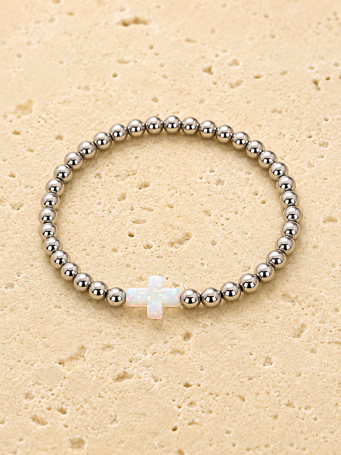Opalite and silver bracelet