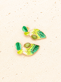 Gold drop leaf earrings