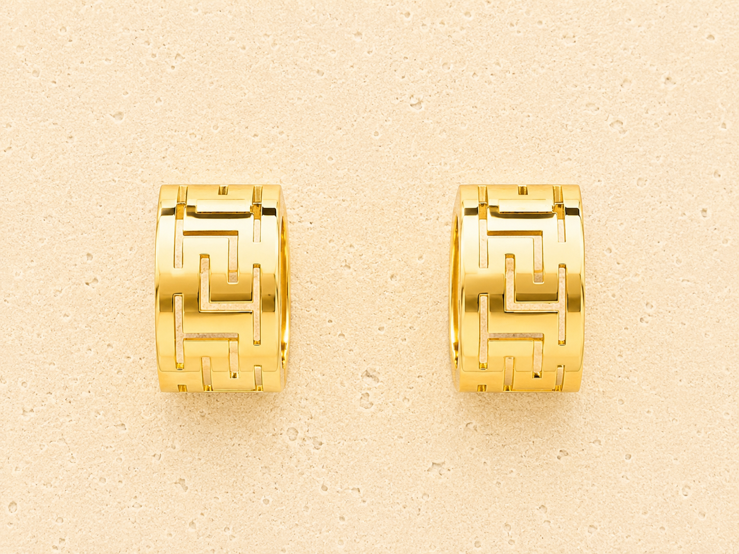 Gold Aztec earrings