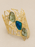 24k gold brass and resin cuff
