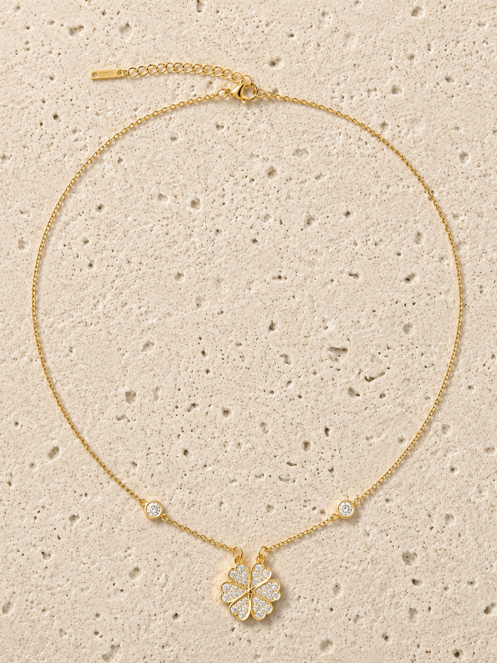 Swarovski crystal four leaf clover necklace