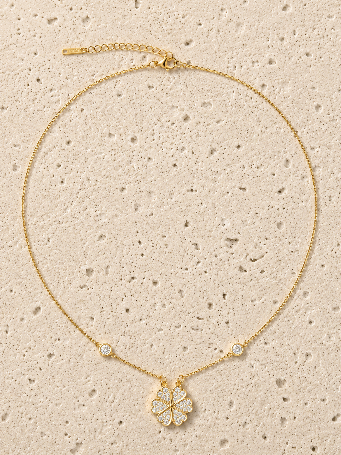 Swarovski crystal four leaf clover necklace