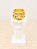 Gold and crystal evil eye spinner ring