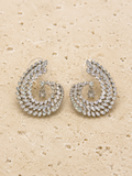 Crystal swirl silver earrings