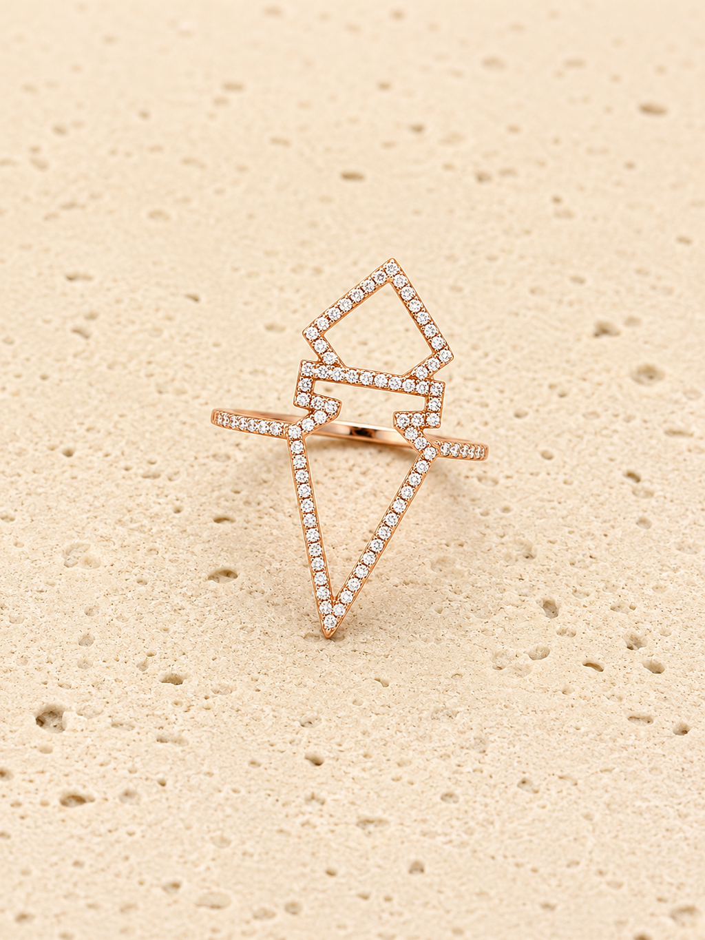 Rose gold crystal ring