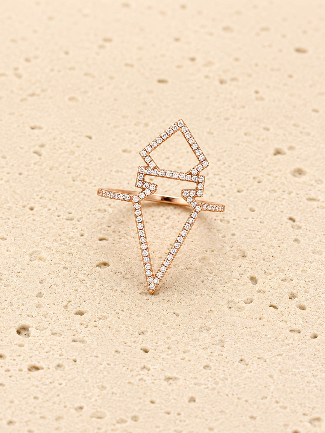 Rose gold crystal ring