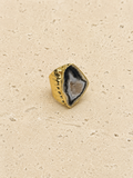 Raw cut stone ring